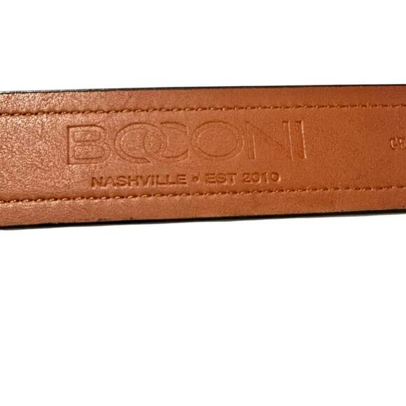 NWOT Nashville Boconi Suede Leather Belt Navy/Black 34/35 - Picture 5 of 7